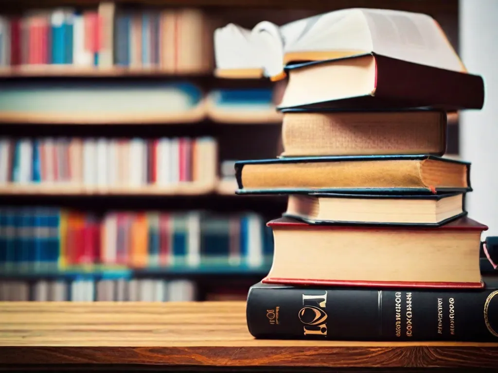 Descrição da imagem: Um close-up de uma pilha de livros com títulos diversos, representando a introdução à sociologia. Os livros variam em tamanho e cor, simbolizando a ampla gama de tópicos e perspectivas exploradas no campo. Os títulos nas lombadas incluem