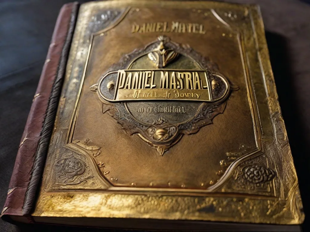 Descrição da Imagem: Um close-up da capa desgastada de um livro com o título