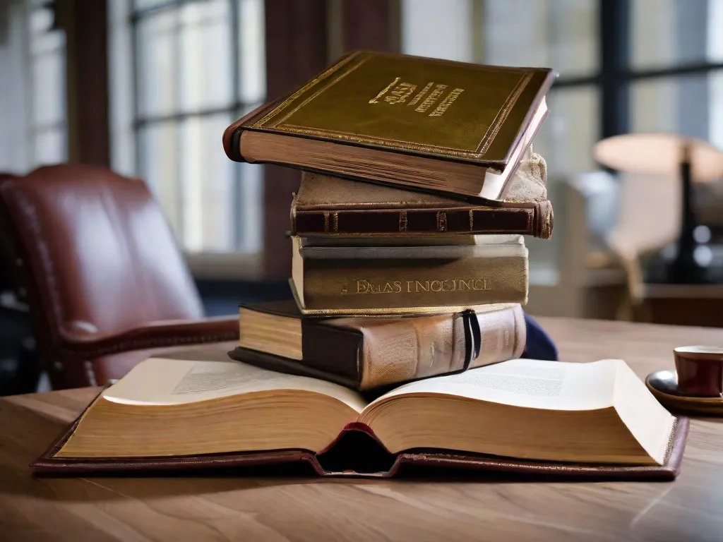 Descrição: Um livro encadernado em couro, desgastado pelo uso, repousa sobre uma mesa, simbolizando o conhecimento e a sabedoria que os gerentes adquirem por meio da leitura. As páginas estão marcadas com anotações e trechos destacados, refletindo o envolvimento ativo dos gerentes que buscam constantemente expandir suas habilidades e expertise por meio de livros.