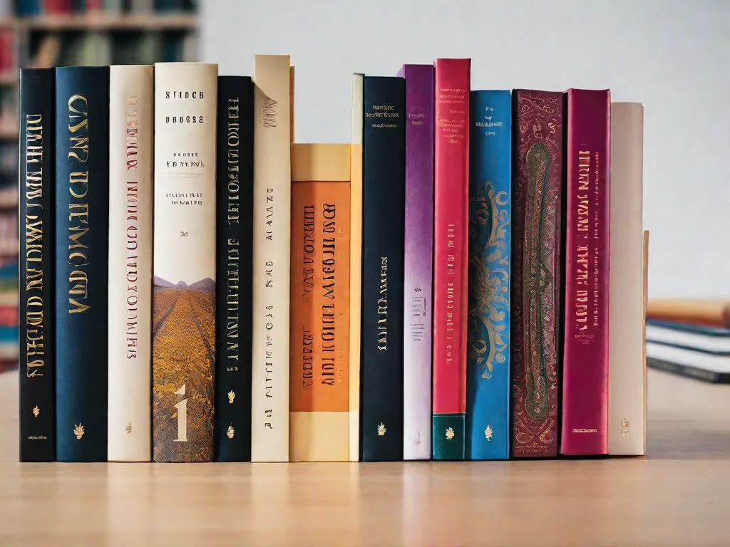 Descrição da imagem: Um close-up de uma pilha de livros, cada um com um design de capa único. Os livros estão dispostos de forma a destacar suas lombadas coloridas, criando uma exibição chamativa. Os títulos e autores estão parcialmente visíveis, sugerindo a variedade de gêneros e histórias esperando para serem exploradas entre essas páginas.