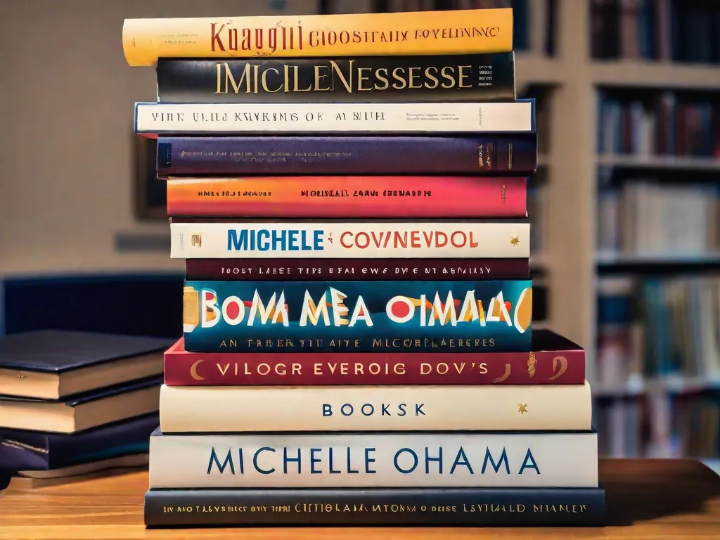 Descrição da imagem: Uma estante de livros vibrante, cheia de uma variedade de livros, com destaque para