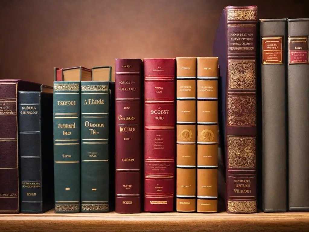 Descrição da imagem: Uma pilha de livros em uma mesa de madeira, representando a introdução à sociologia. Os livros incluem títulos como