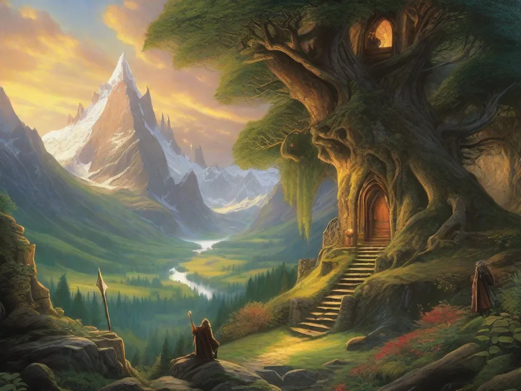 Descrição: Uma estante cheia de diversos romances de fantasia, com