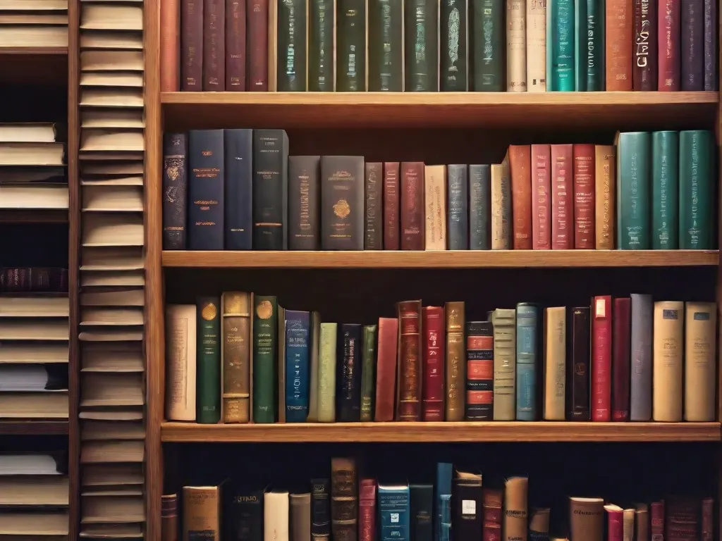 Descrição da imagem: Uma fotografia em close-up de uma estante de livros cheia de vários livros de diferentes gêneros e tamanhos. Cada livro representa uma perspectiva única sobre identidade, mostrando como a literatura explora e mergulha nas complexidades das identidades pessoais e culturais através de narrativas, personagens e temas diversos.