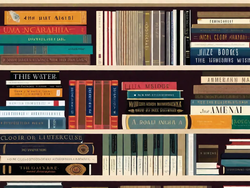 Descrição da imagem: Uma fotografia em close-up de uma estante de livros repleta de literatura diversa. Os livros exibem títulos que exploram questões raciais, como