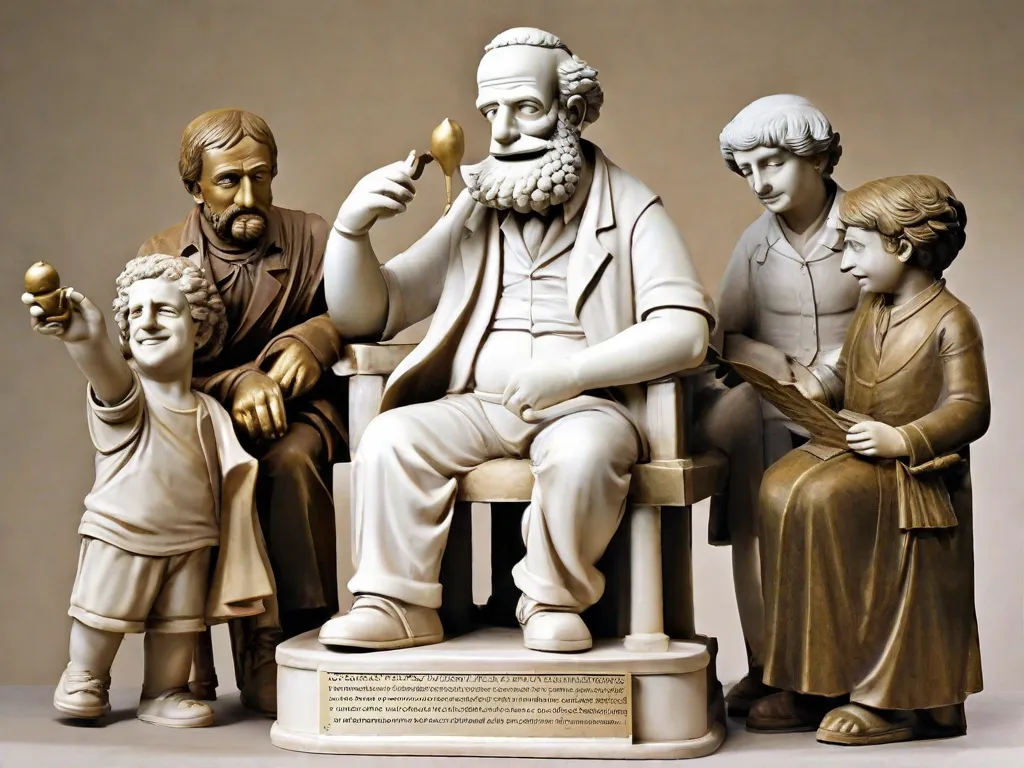 sua importância como um dos maiores poetas da história. A estátua transmite a reverência e admiração que a sociedade tem por Homero, reconhecendo sua contribuição para a literatura e para a compreensão da cultura grega antiga. A lira simboliza sua habilidade como músico e poeta, enquanto seu olhar pensativo sugere a profundidade de suas obras e seu impacto duradouro na humanidade