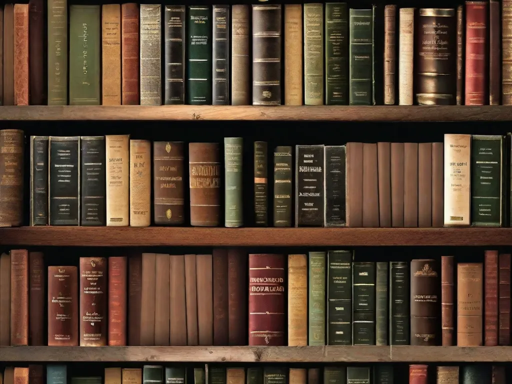Descrição da imagem: Uma fotografia em close-up de uma estante de livros desgastada e envelhecida, cheia de biografias de figuras históricas influentes. Os livros variam em tamanho e cor, representando a diversidade de indivíduos cujas histórias contribuem para nossa compreensão da história. A imagem simboliza a importância das biografias ao fornecer insights sobre as vidas e experi