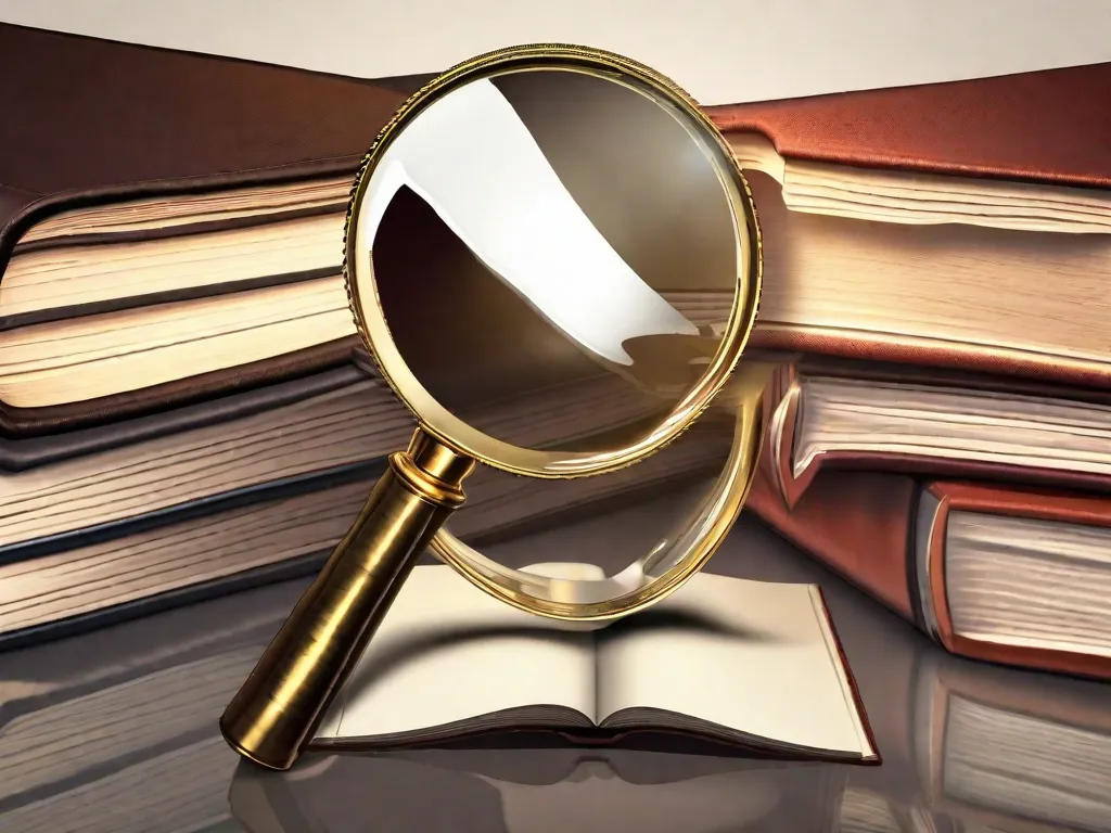 Uma imagem de um livro com uma lupa em cima, simbolizando como a literatura serve como uma poderosa ferramenta para a crítica social. A lupa destaca palavras específicas como