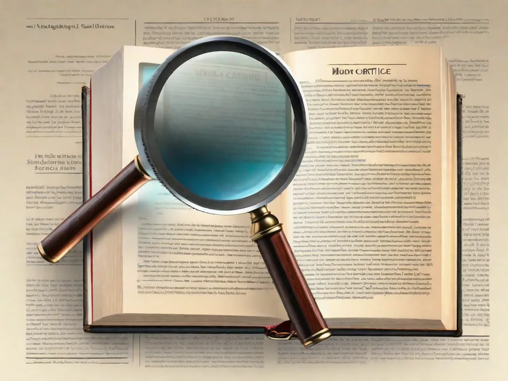 Uma imagem de um livro com uma lupa em cima, simbolizando como a literatura é uma ferramenta poderosa para a crítica social. A lupa destaca palavras específicas como