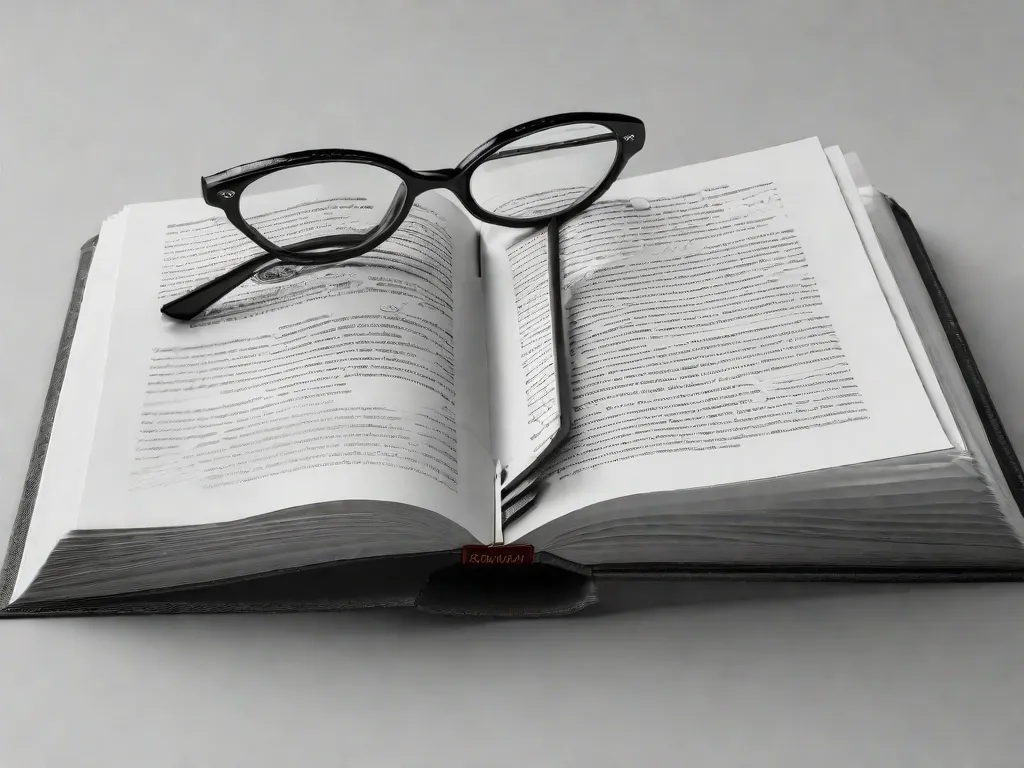 Uma foto em preto e branco de um livro aberto com o título