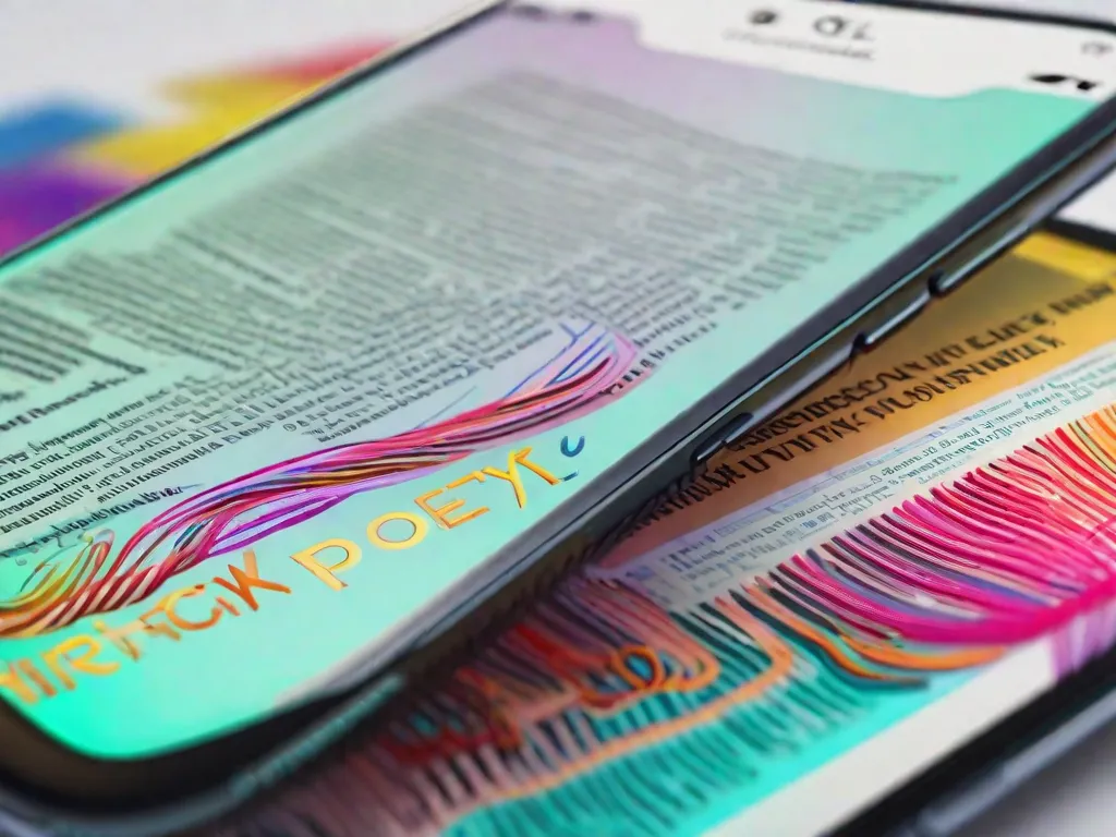 A era digital abriu novas possibilidades para os poetas mostrarem seu trabalho. Uma imagem de uma tela de laptop exibindo um blog de poesia, com uma caneta estilizada e um tinteiro ao lado, simboliza a fusão de formas tradicionais e modernas de poesia na era digital.