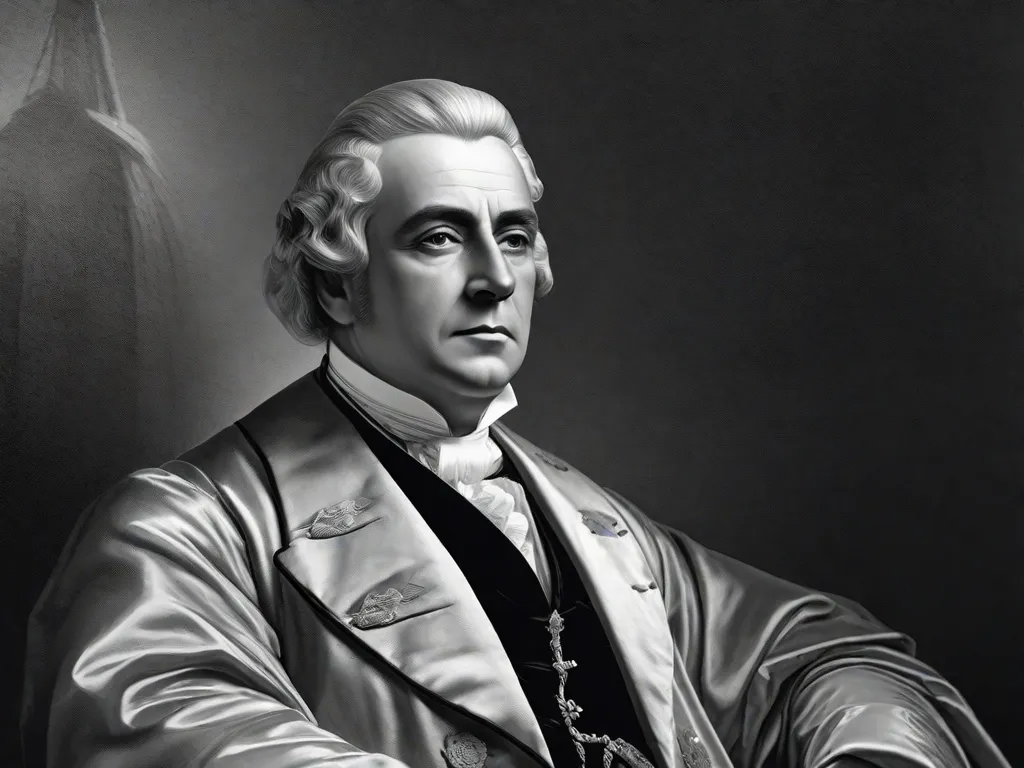 Na imagem, é retratado um retrato em preto e branco de uma figura histórica. O rosto da pessoa está cheio de profundidade e sabedoria, refletindo suas contribuições significativas para a história. A imagem captura sua essência, convidando o espectador a mergulhar em sua biografia cativante e explorar sua fascinante história de vida.