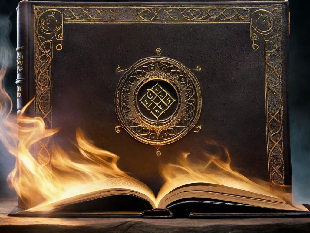Descrição: Uma imagem de um livro desgastado com capa de couro, com o título