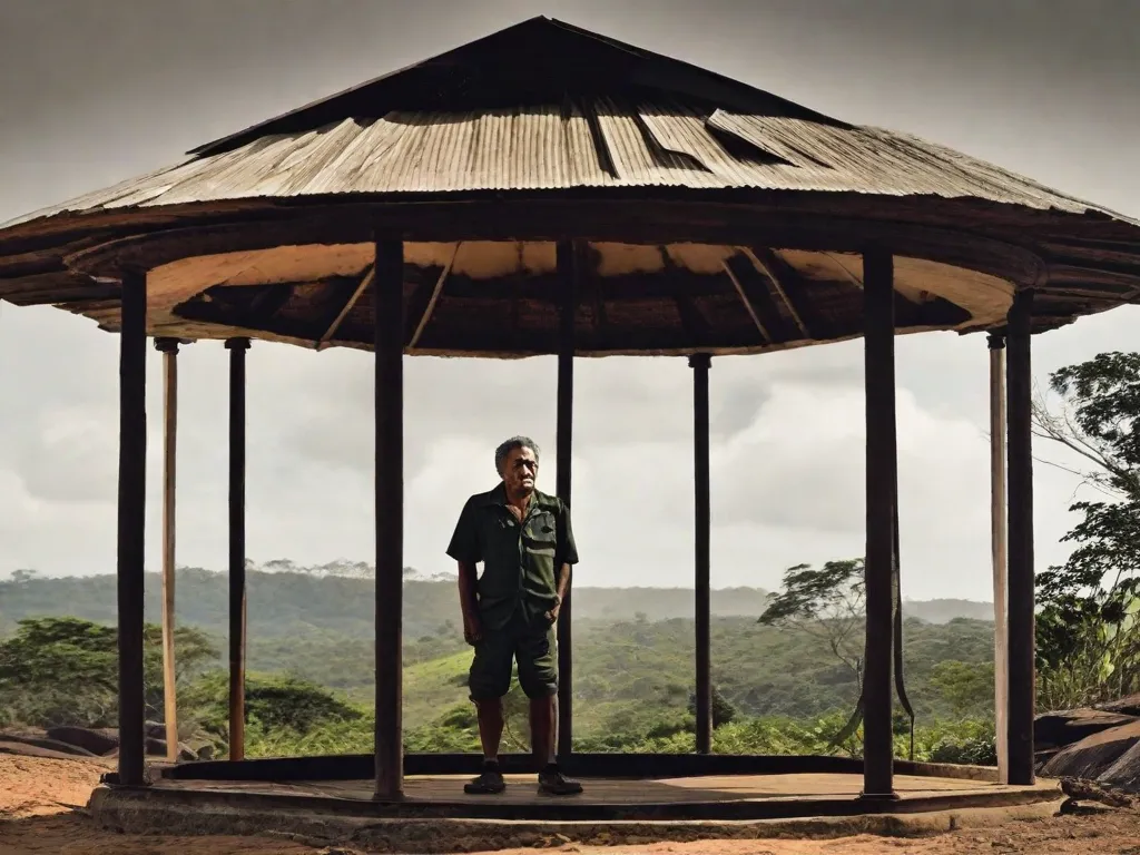 a dura realidade da pobreza no Brasil. A falta de recursos básicos é evidente, com a ausência de saneamento básico, eletricidade e infraestrutura adequada. A imagem transmite a sensação de abandono e desesperança, destacando a desigualdade social que afeta milhões de brasileiros. É um retrato triste e impactante da realidade enfrentada por muitas pessoas no país.