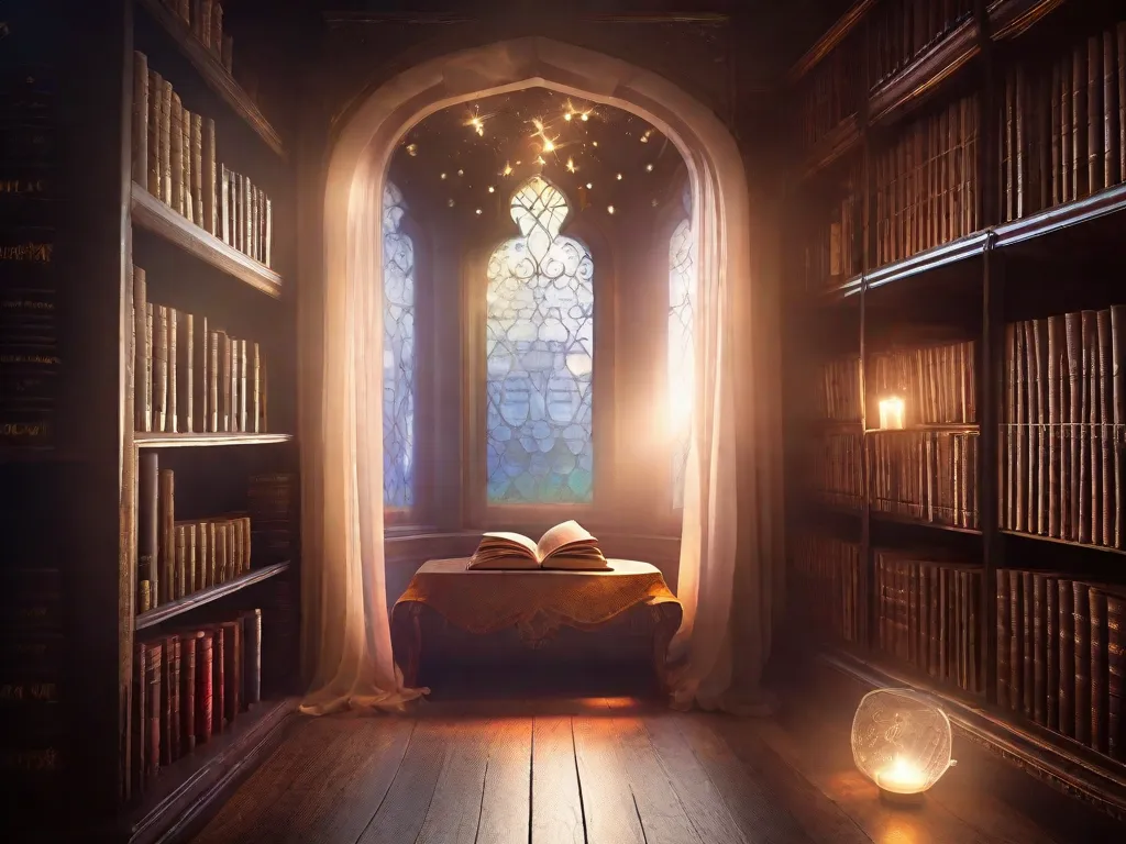 Descrição da imagem:
Um cantinho aconchegante para leitura, com uma poltrona macia e uma pequena mesa adornada com um buquê de flores. A luz do sol entra pela janela, lançando um brilho quente sobre a pilha de romances com capas etéreas. Uma xícara de chá está próxima, convidando os leitores a se envolverem no mundo encantador da liter