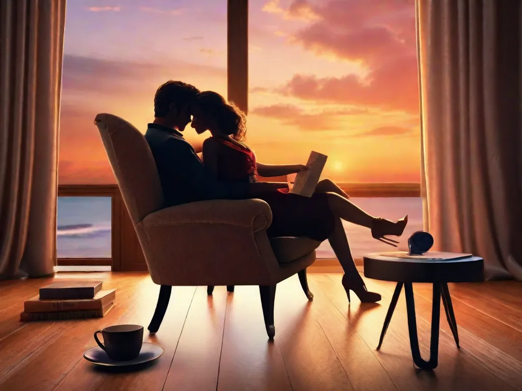 Na imagem, uma pilha de romances desgastados está disposta em formato de coração, simbolizando os clichês populares encontrados em suas páginas. Os livros apresentam capas vibrantes retratando casais apaixonados, abraços apaixonados e cenários pitorescos, evocando o apelo atemporal do amor e os tropos familiares que cativam os leitores.