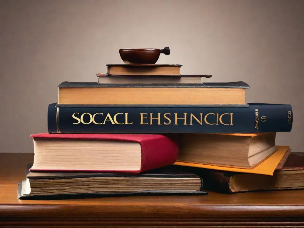 Descrição da imagem: Uma pilha de livros em uma mesa de madeira, representando o campo das ciências sociais. Os livros incluem títulos sobre sociologia, antropologia, ciência política e psicologia, simbolizando as diversas áreas das ciências sociais. A imagem transmite conhecimento, pesquisa e pensamento crítico, elementos essenciais para entender a sociedade humana.