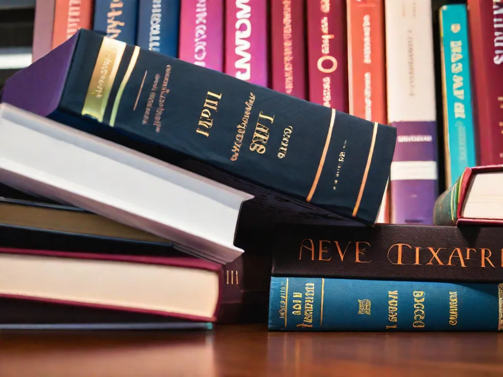 Descrição da imagem: Uma fotografia em close-up de três livros empilhados um em cima do outro, formando um trisal. Os livros têm capas coloridas vibrantes diferentes, representando vários gêneros. Os títulos são parcialmente visíveis, atraindo os leitores com vislumbres de aventura, romance e mistério. A imagem simboliza o mundo diversificado e cativante