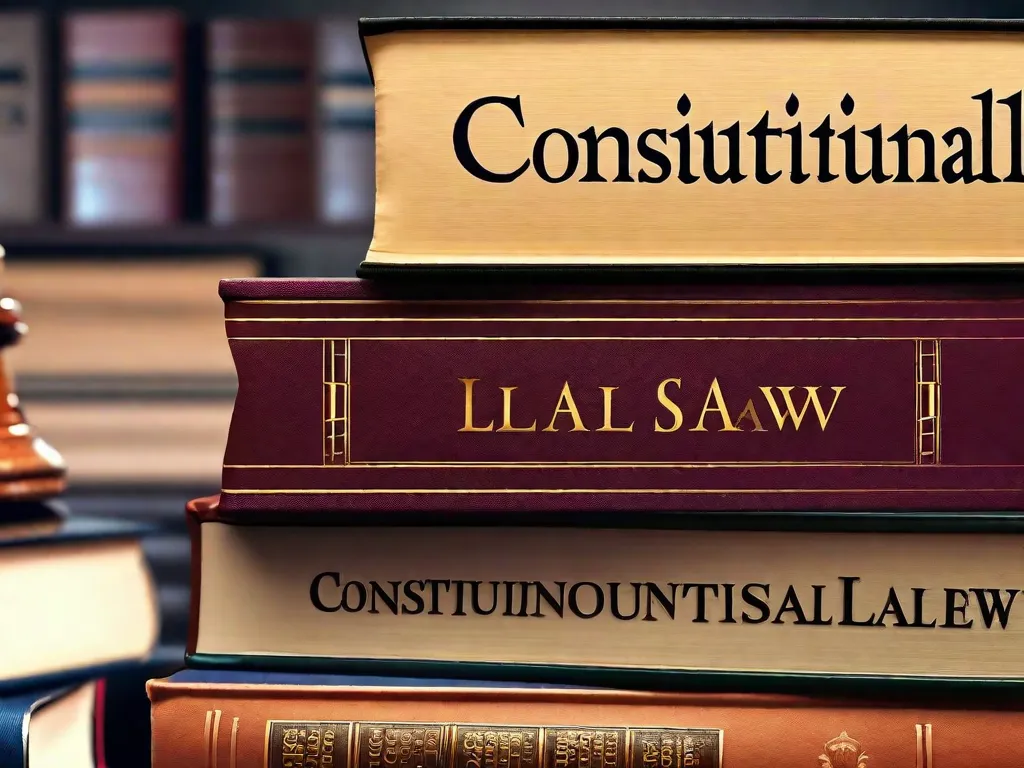 Descrição da imagem: Um close-up de uma pilha de livros de direito, com o título