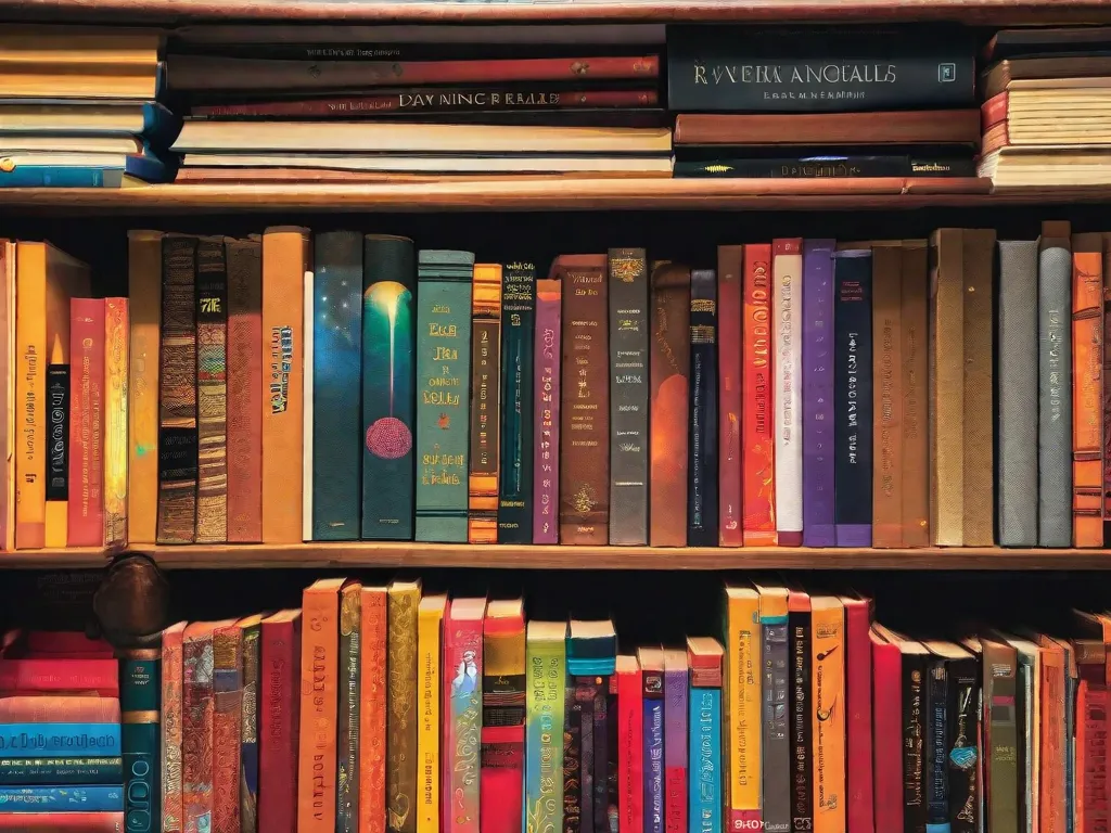 Descrição de uma imagem:
Uma pilha de livros vibrantes e diversos fica em pé, cada um representando um gênero diferente de contos. Os livros são adornados com ilustrações coloridas e títulos cativantes, convidando os leitores a mergulhar em seus mundos imaginativos. Raios de luz iluminam os livros, simbolizando o conhecimento e a inspiração que aguardam dentro de suas