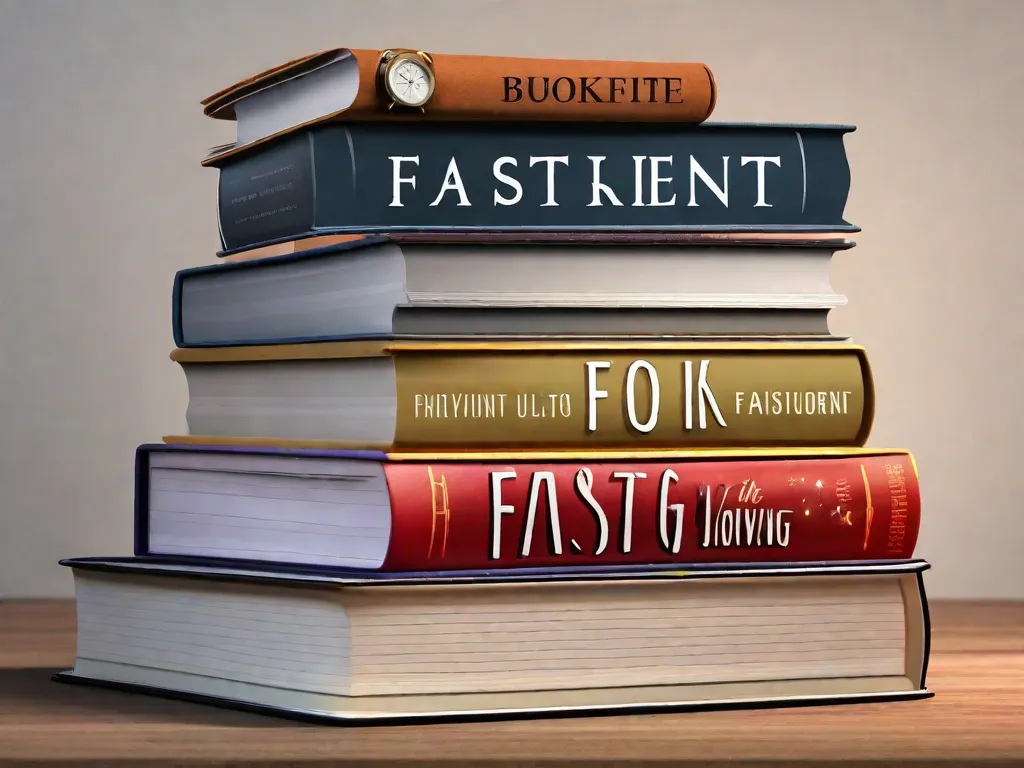 Descrição da imagem: Uma pilha de livros com um prato de comida saudável ao lado, representando o tema de