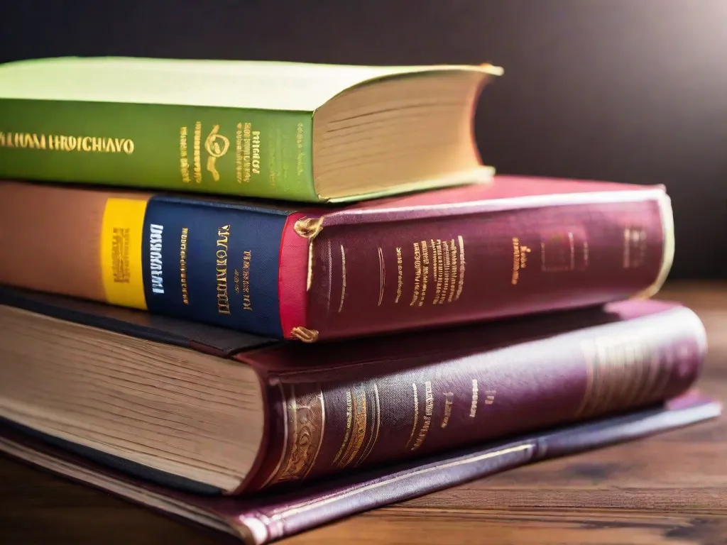 Descrição: Uma imagem em close-up de uma pilha de livros de psicologia, com títulos como