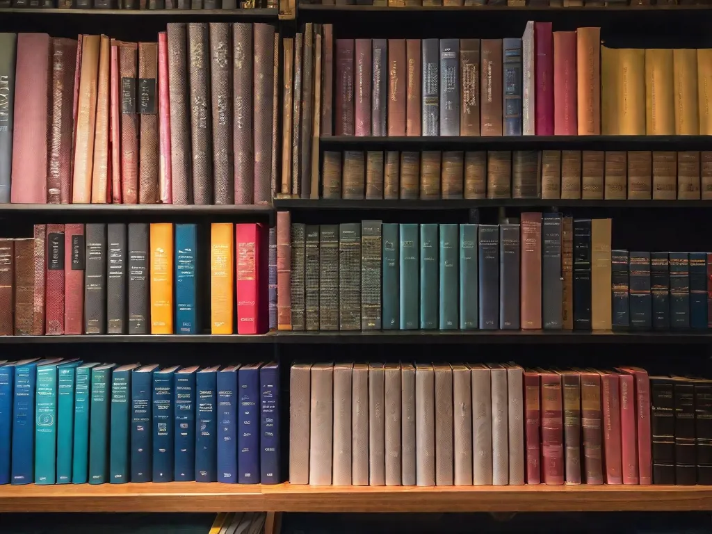 Descrição da Imagem:
Uma pilha de livros com capas coloridas está arranjada em uma prateleira. Cada livro representa um aspecto diferente da psicologia comportamental. Os títulos são visíveis, incluindo