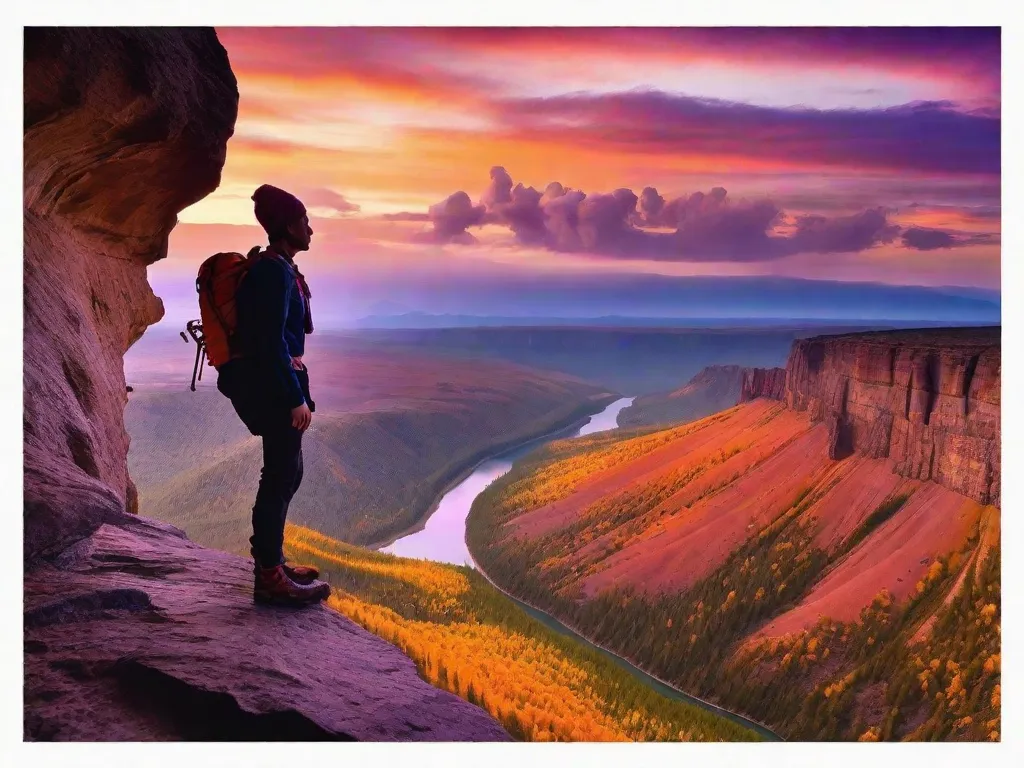 Tema: Beleza da Natureza
Descrição: Na luz dourada de um pôr do sol, uma majestosa cachoeira desce por uma encosta verdejante de montanha, suas águas poderosas criando um espetáculo hipnotizante da beleza bruta da natureza. A paisagem ao redor é adornada com flores vibrantes e árvores imponentes, nos convidando